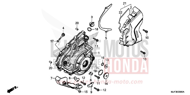 KURBELGEHAEUSEDECKEL, L. von Africa Twin MAT BALLISTIC BLACK METALLIC (NHA86) von 2016